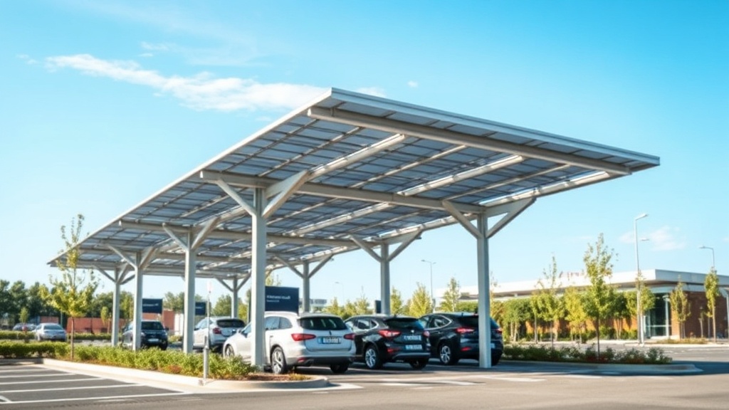ombriere photovoltaique parking moderne structure aluminium
