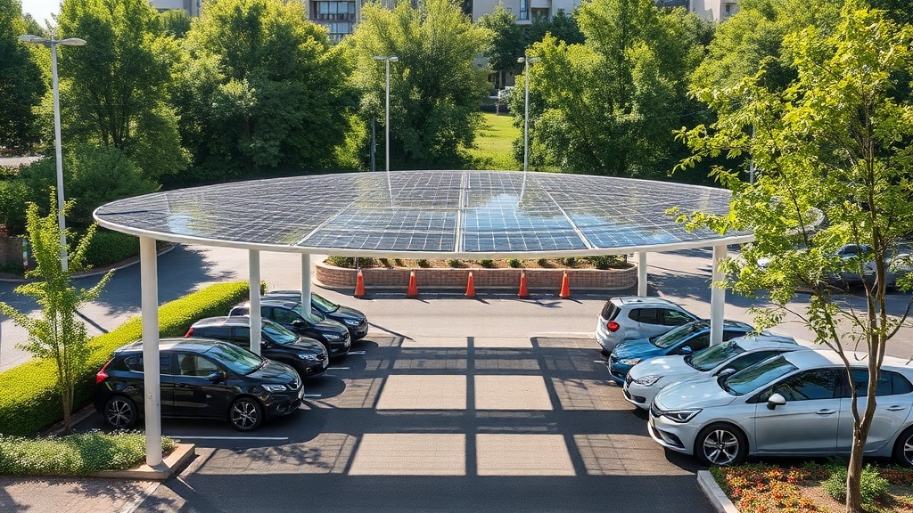 parking couvert ombriere solaire vue aerienne