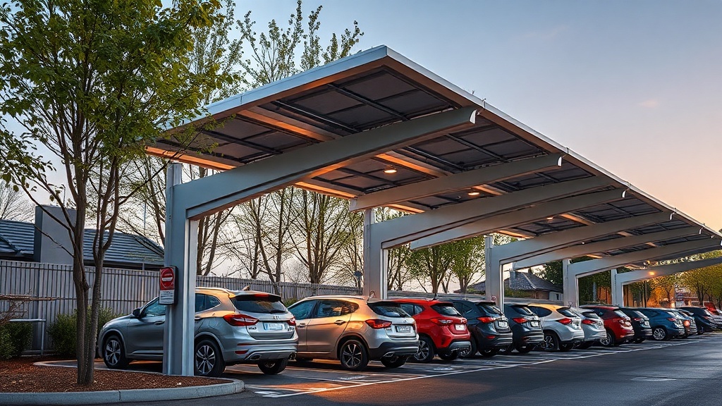 ombriere photovoltaique parking moderne structure aluminium