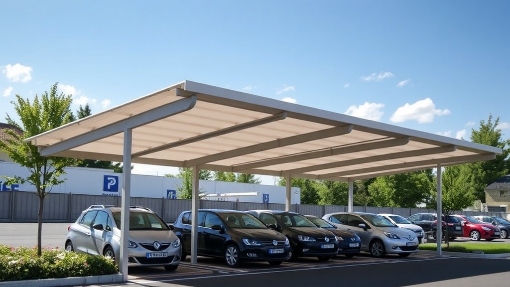 parking couvert ombriere solaire vue aerienne