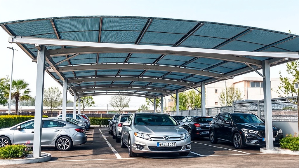 parking couvert ombriere solaire vue aerienne