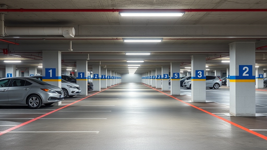 Professional photograph Places PMR parking dimensions nombre obligatoire et sanct French parking fa
