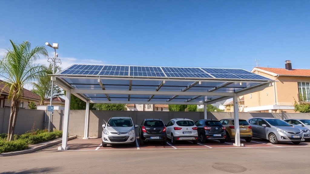 parking couvert ombriere solaire vue aerienne