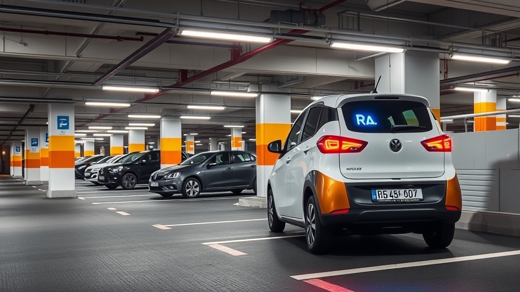 Voiture lectrique en parking souterrain  scurit infrastructure parking professionnel France - Parking Actus