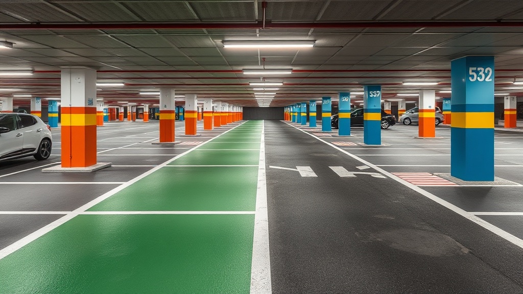 Marquage au sol parking  normes couleurs et obli infrastructure parking professionnel France - Parking Actus
