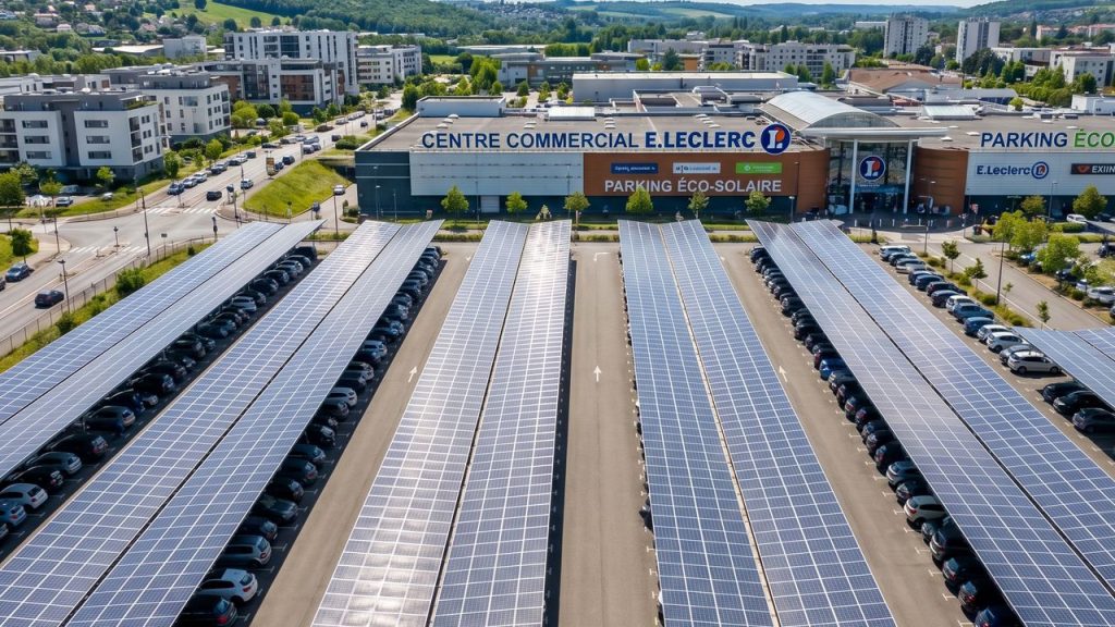 Parking avec ombrières solaires photovoltaïques - loi APER 2023