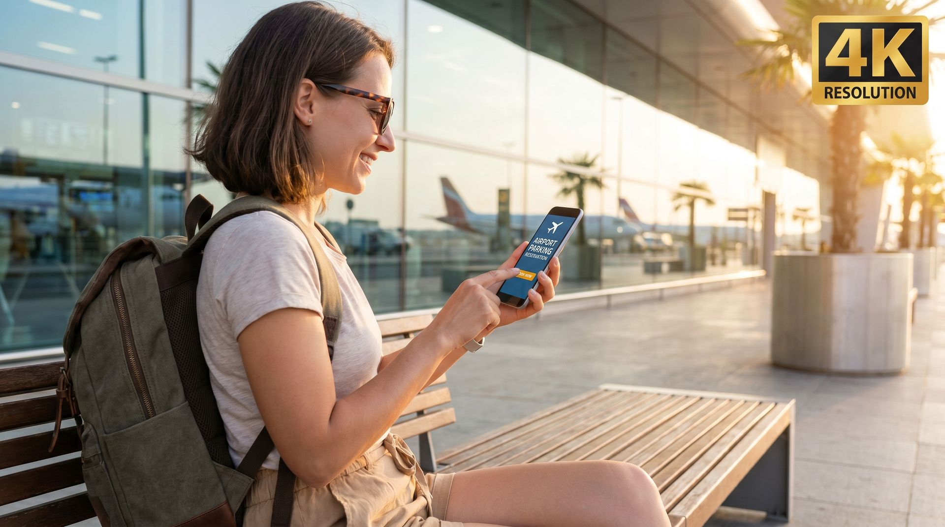 Reservation parking aeroport smartphone application mobile 2026